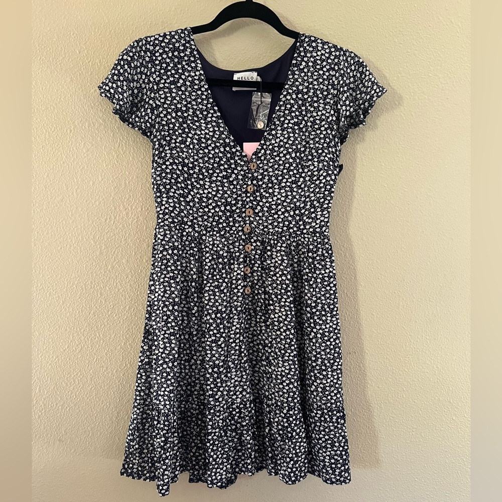NWT Hello Molly Loving by Proxy Navy/White Floral Print Dress